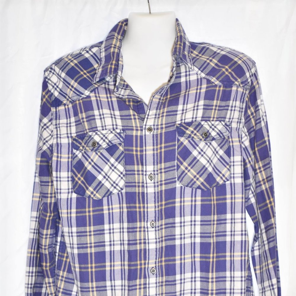 Mossimo Supply Co. Purple White & Yellow Flannel M